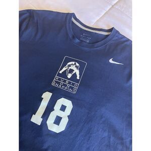 Nike Dri Fit Rubio Long Snap Men Navy Short Sleeve Moisture Wicking Tee Shirt XL